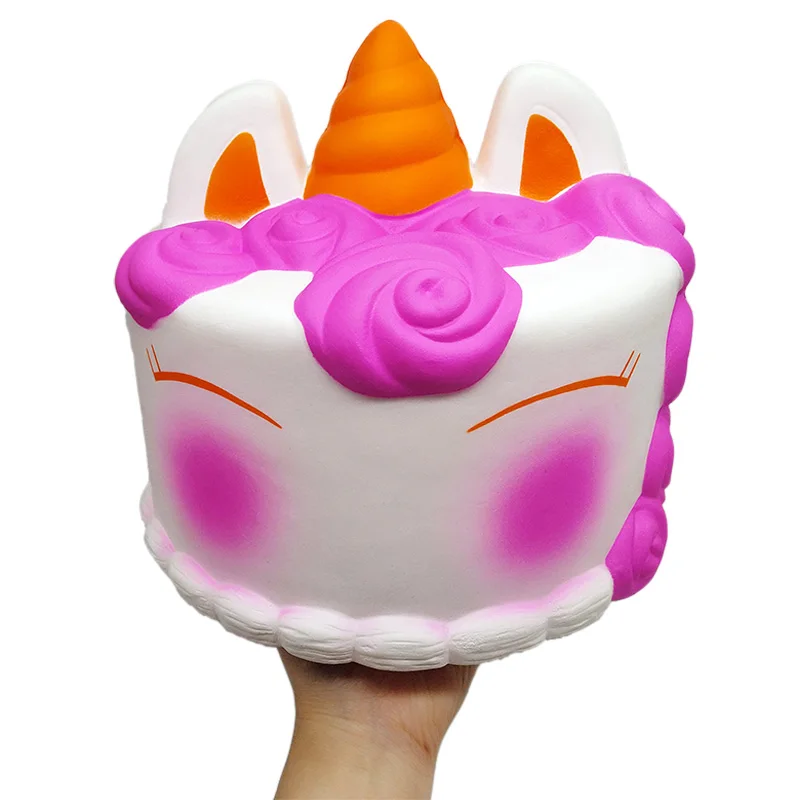 Squeeze Toys Fashion Toy Novelty Gag Toy Giant unicorn Birthday Cake Stress Release  for Kid and Children Kindergarten Use