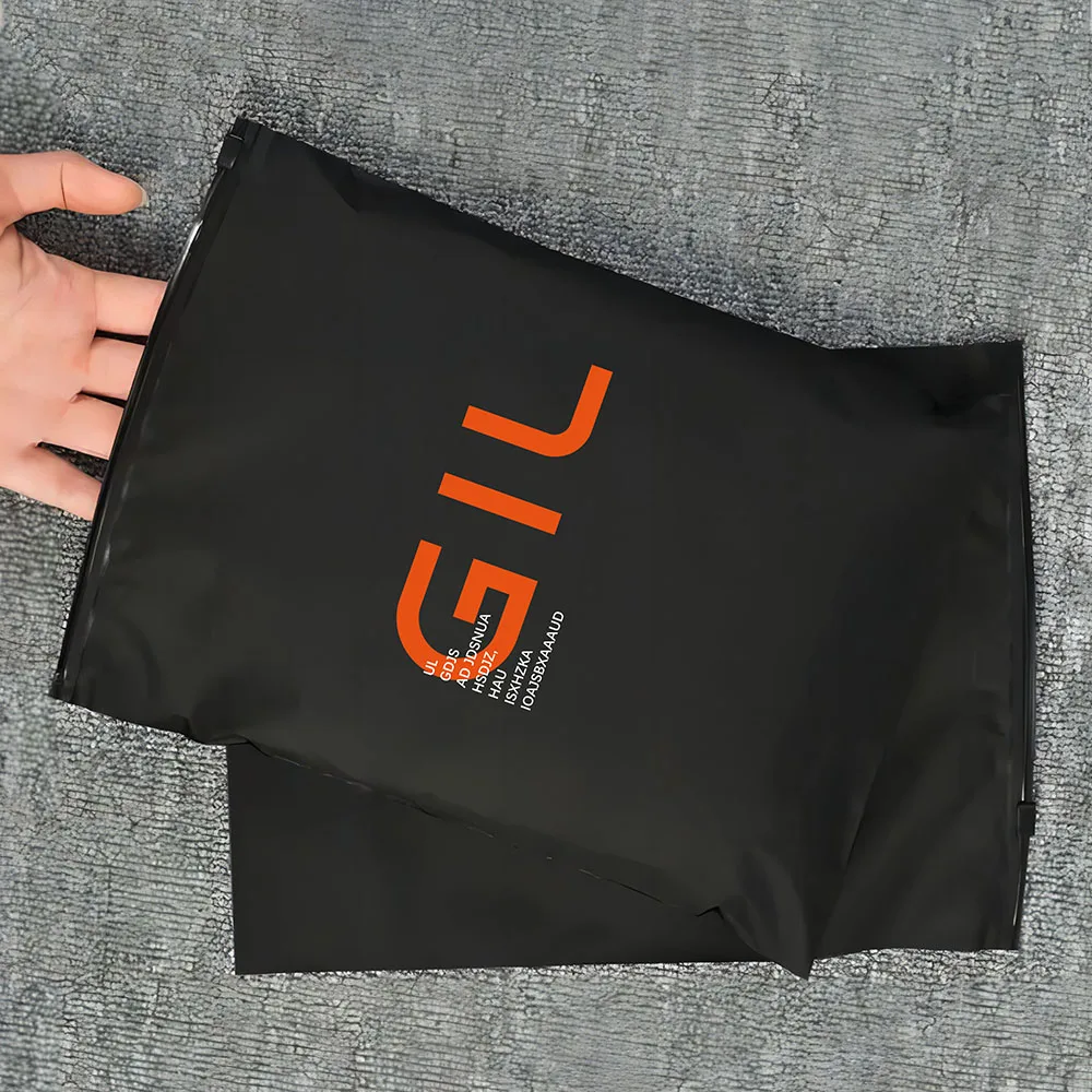 Custom Logo Biodegradable Clothes Zip Bag Cpe Transparent Matte Black Frosted Zipper Bags For Clothing Packaging