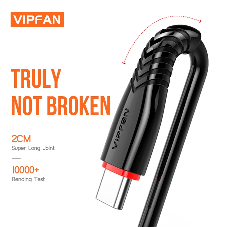 Factory free shipping usb c charging cable 2m 2.4A fast charging type c android cables usb