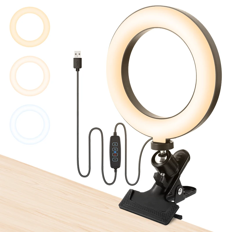 6inches Led Ring Light Photography 6 inch Video Photographic Light with Light Clip