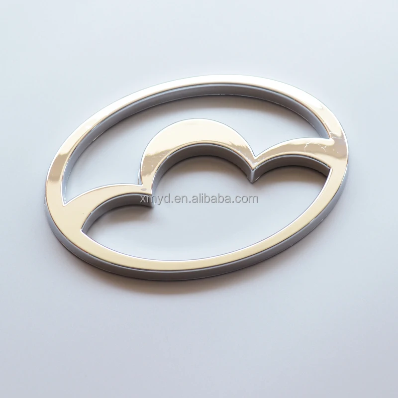 Custom Shiny Silver ABS Plastic Round Car Logo Emblem 3D Car Chrome Badge High Quality