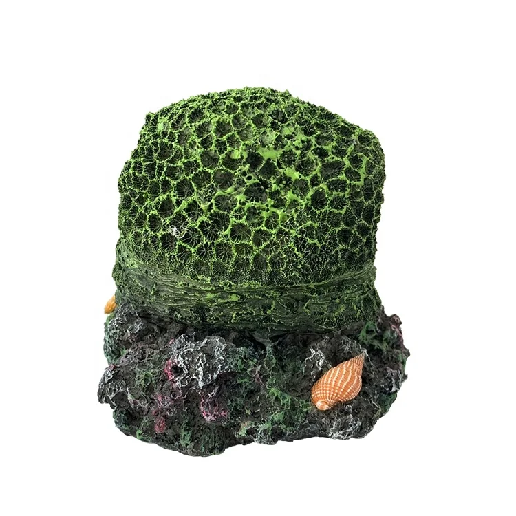 Factory wholesale aquarium decoration artificial round resin coral reef ornaments