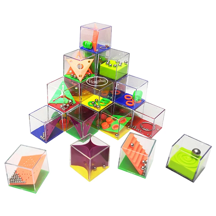 
Intelligent 24pcs designs plastic 3d magic maze cube puzzle with steel ball 