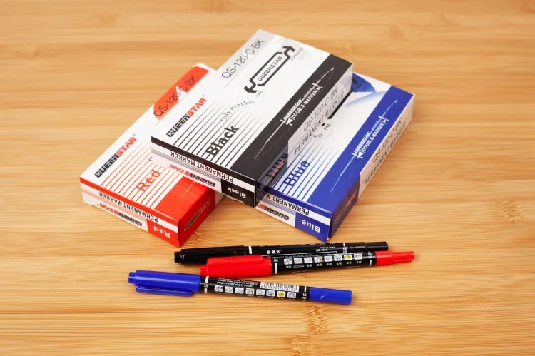 
black blue color Sketch artist double dual tip permanent marker pen 