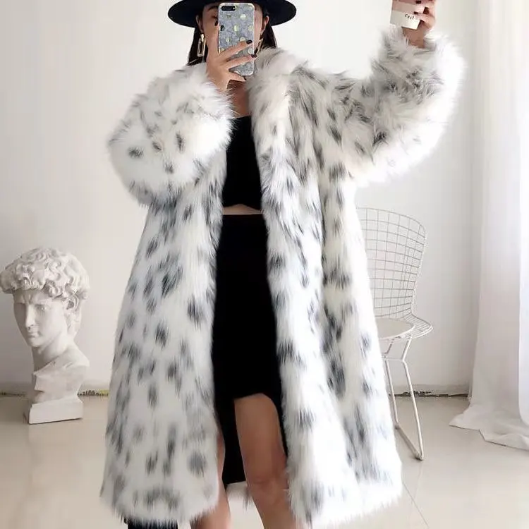 Faux fox fur coat thickened fashionable western style suit collar fur women winter  long coat