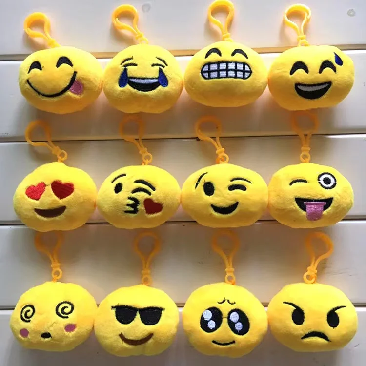 Производитель оптом под заказ Мини 100 e moji emoticon лицо плюшевые брелоки игрушка