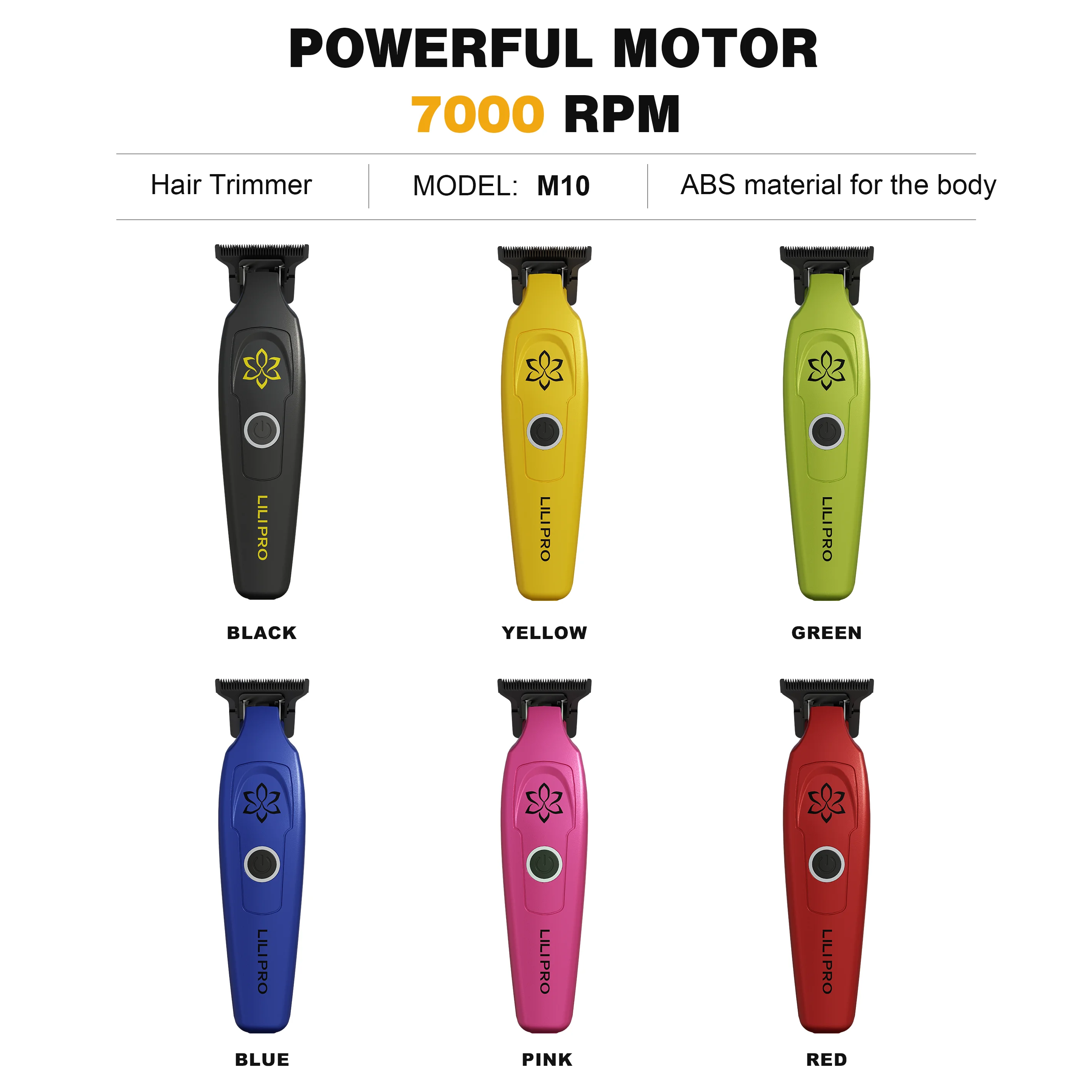 LILIPRO 7000RPM Professional Barber Machines Zero Gapped Blade Cordless Rechargeable Edgers Hair Cutting Machine Salon Trimmers