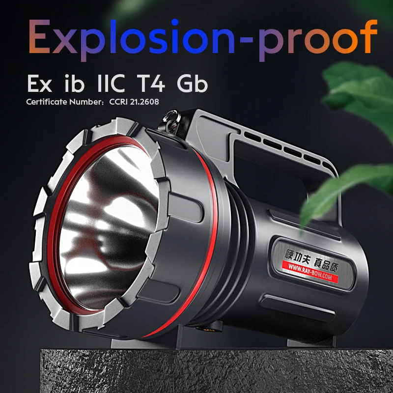 Industrial Explosion-proof Searchlights Waterproof IP66 Outdoor LED Strong light High Power Long range shooting Handheld Lamp