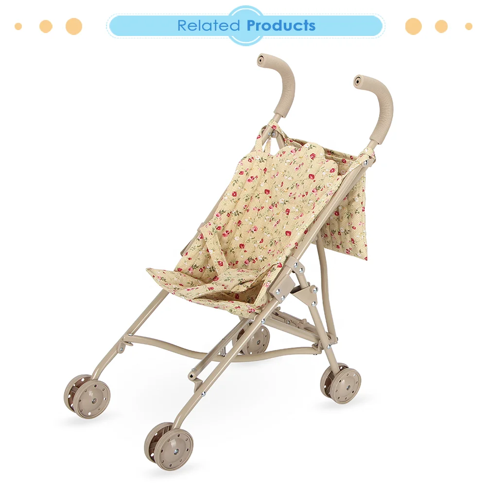 Dollri Starri Customized Classical Precious Toy Gift Basic Baby Doll Stroller for Toddlers with Backpack Doll Buggy