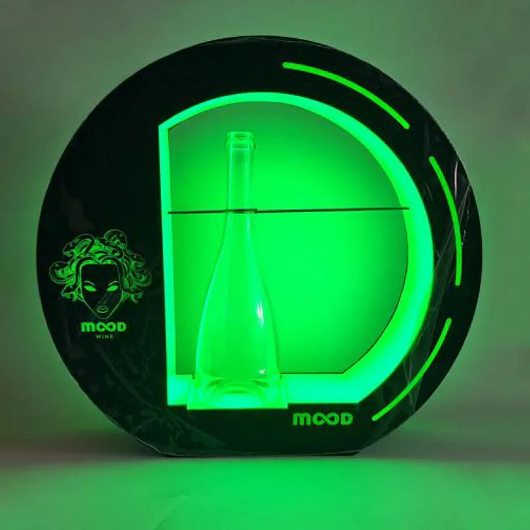 Factory Custom Led Acrylic Base Bar Nightclub Decorative Wine Bottle Presenter Display Rack For Display