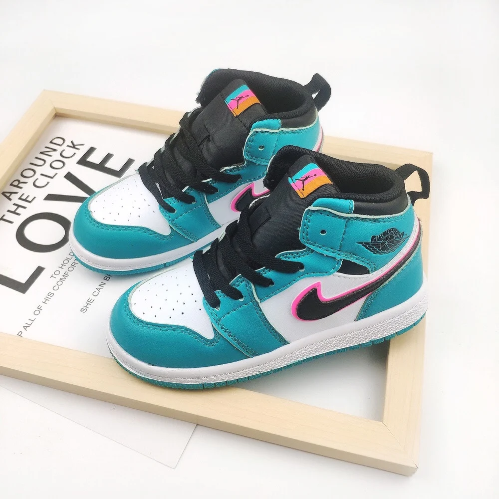 Высококачественные детские кроссовки для бега AJ1 высокие Nike Air Jordan 1