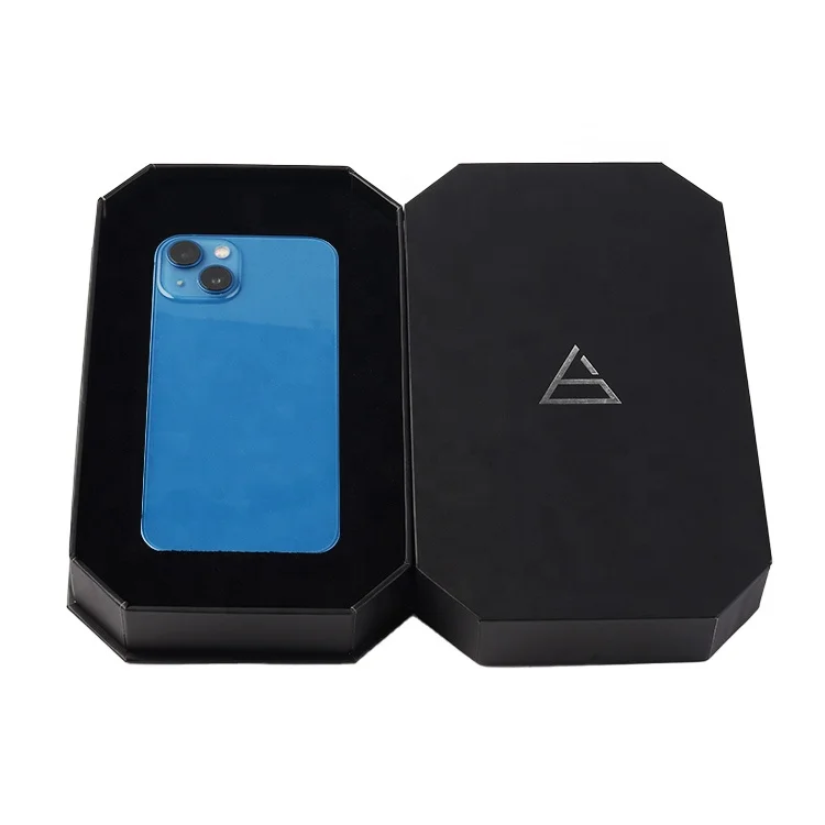 Custom mystery mobile phone accessories phone case packaging box luxury octagon shape phone box