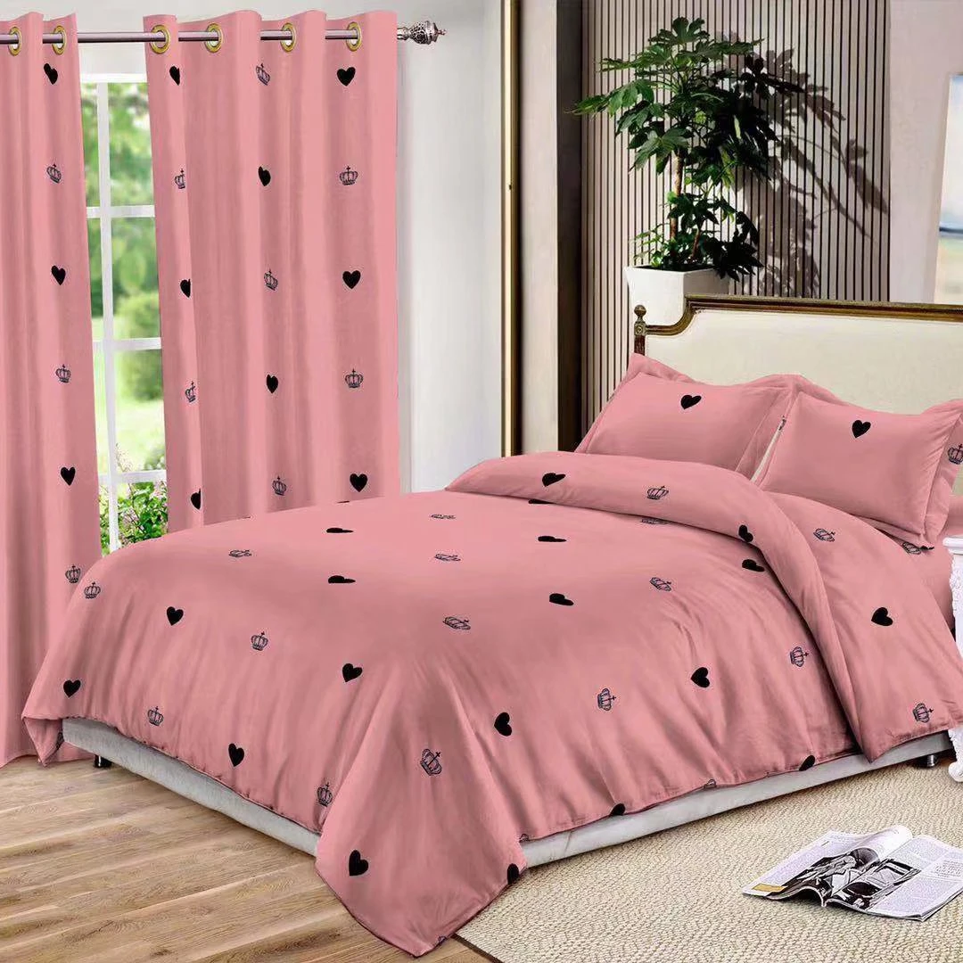 curtains and bedsheets set with matching curtains bedsheets with pillowcase wholesale cotton fabric for bedsheet