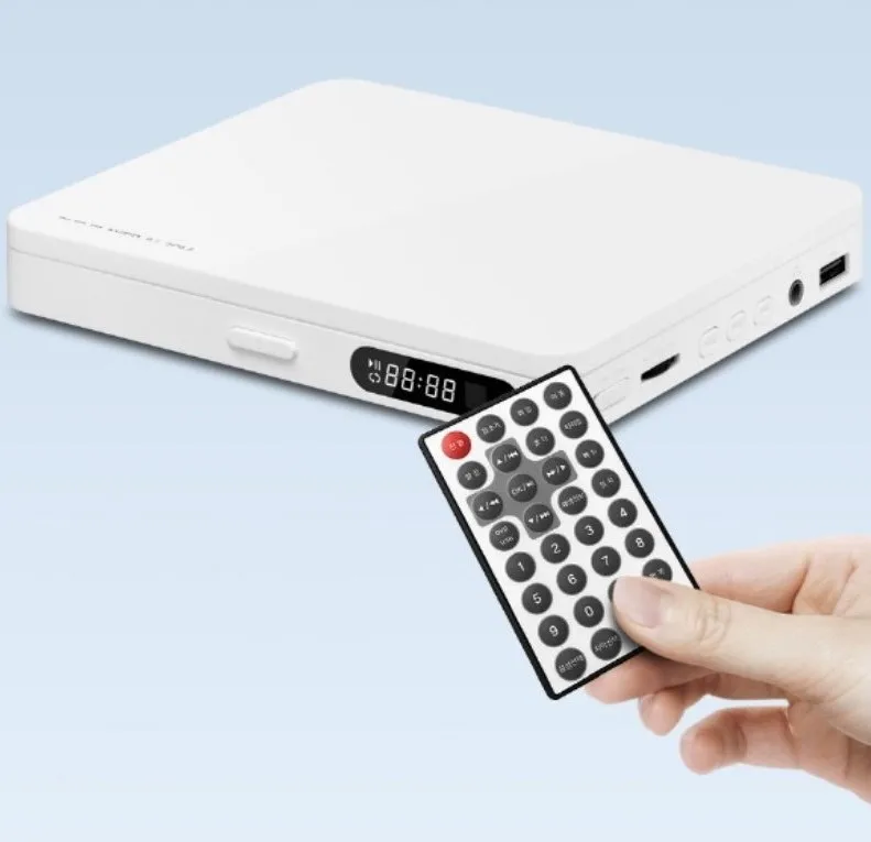 Multifunction white Music CD player MP3 Speaker HD Output USB Connection Portable DVD Player for