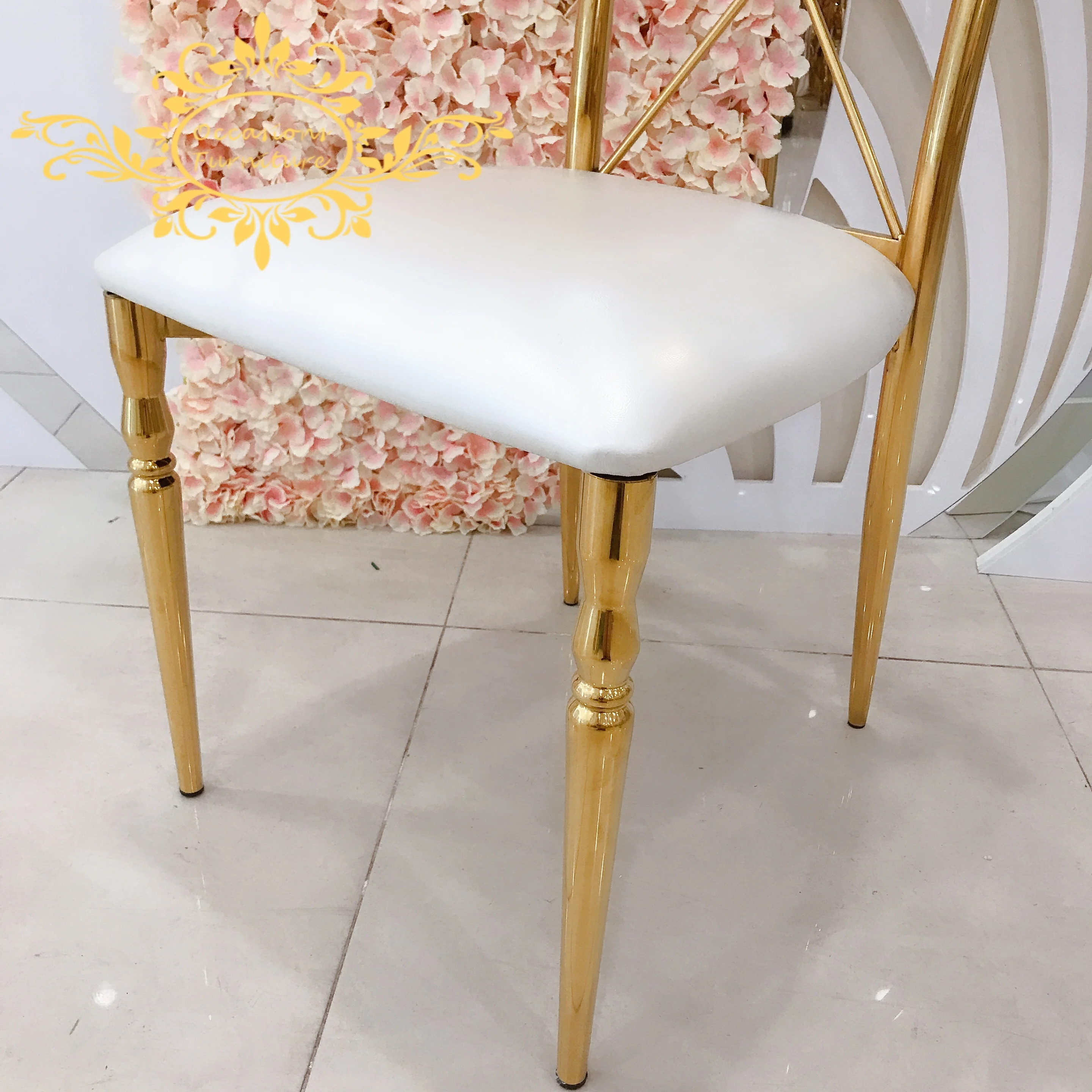 Simple design cross Back Dining Chair for Wedding Party indoor party chair rental Events Commercial Furniture