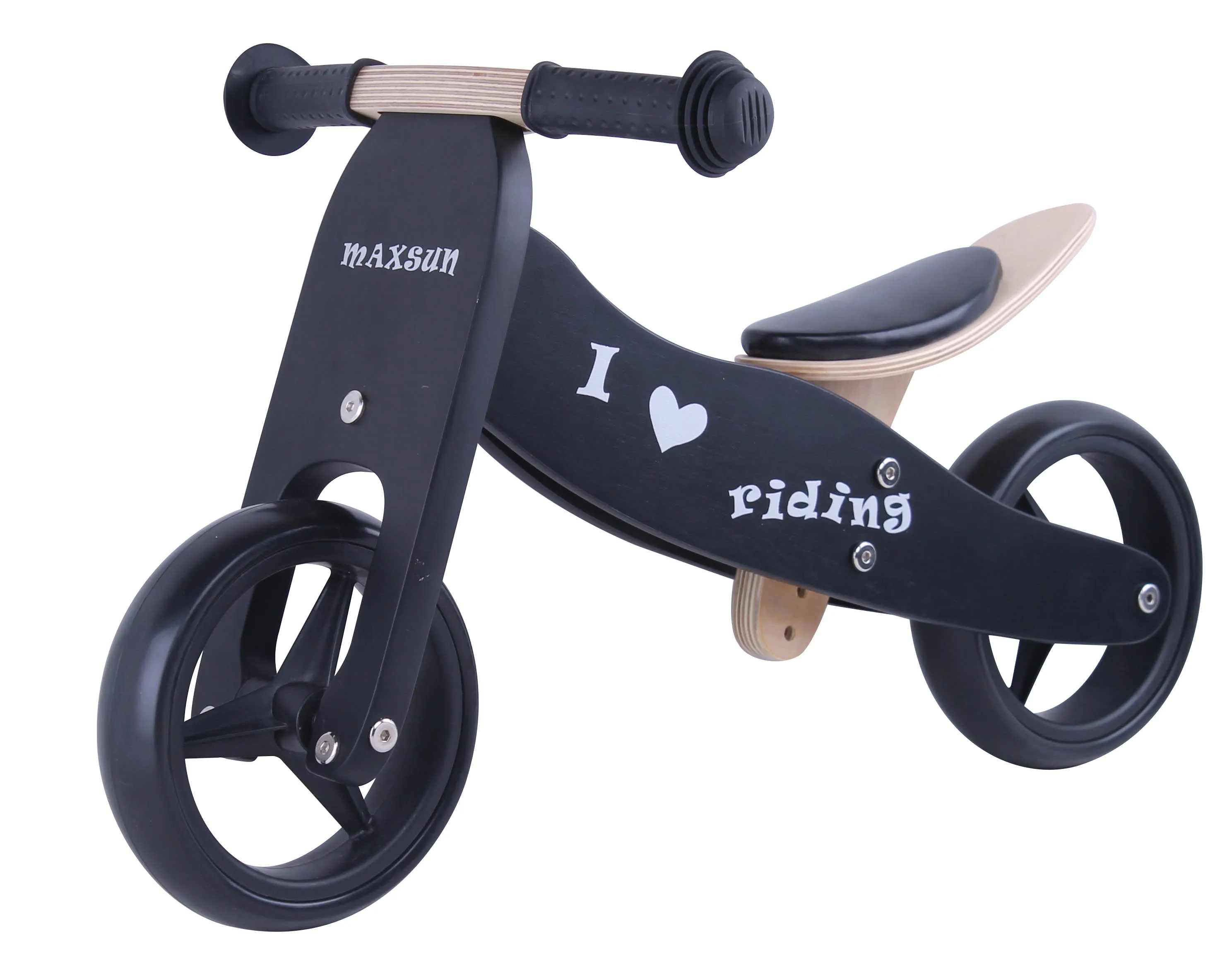 7 Inch Wooden Mini Trike 2-in-1 Muti-function Wooden Ride on Toy CAR