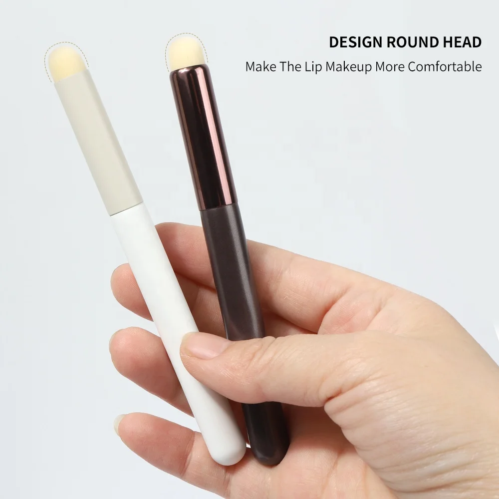 DIAS Wholesale Custom Logo Low Moq Purple High Quality Round White Soft Tool Applicator Scrubber Exfoliate Scrub Lip Brush