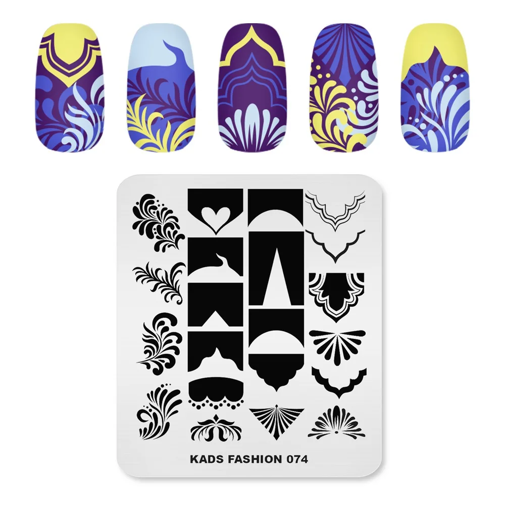 KADS Fashion 074 Stamping Nail Art Plates Flowers Design Image Nail Stamping Plate