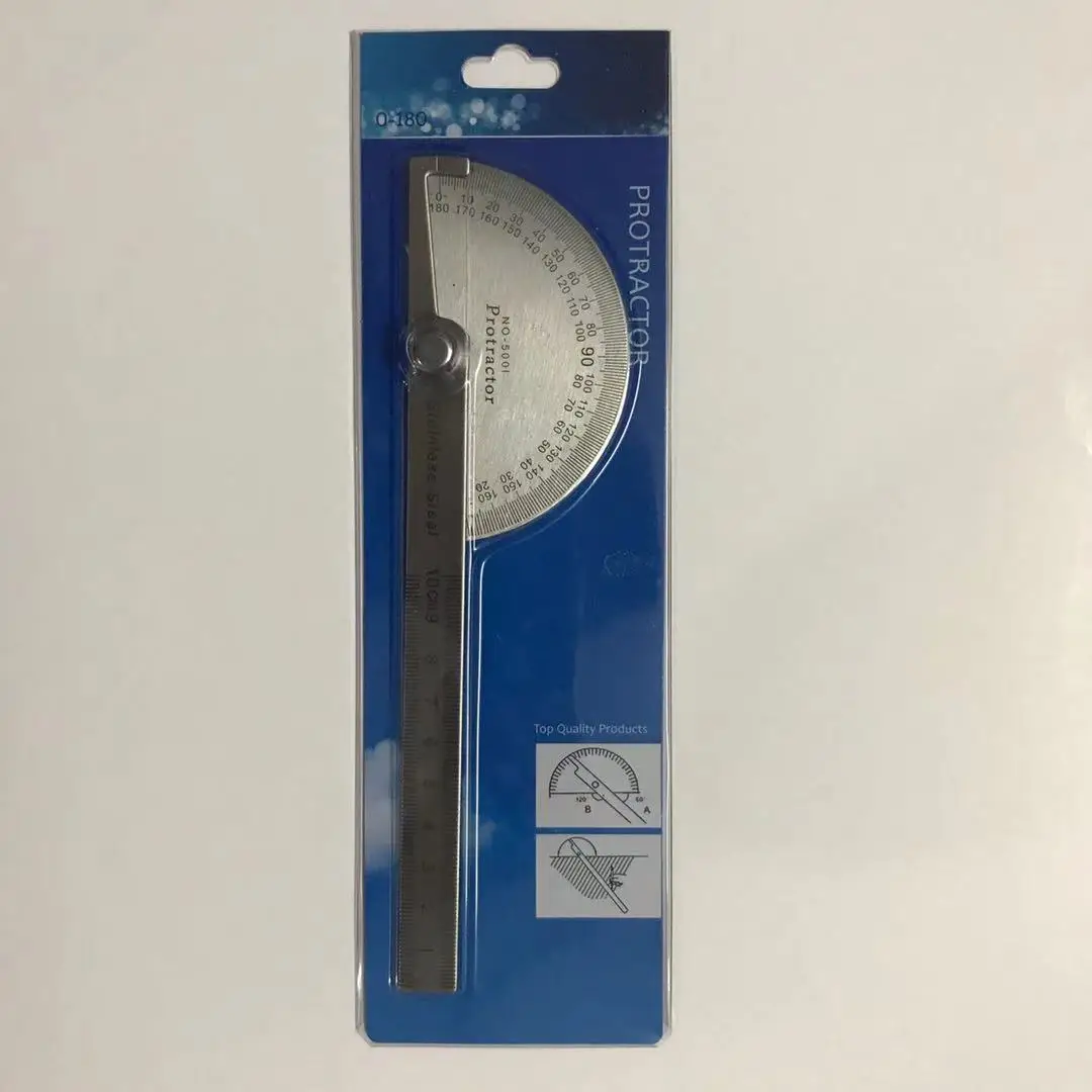 Angle ruler hand measuring angle ruler 180 degree steel angle simple protractor double arm protractor