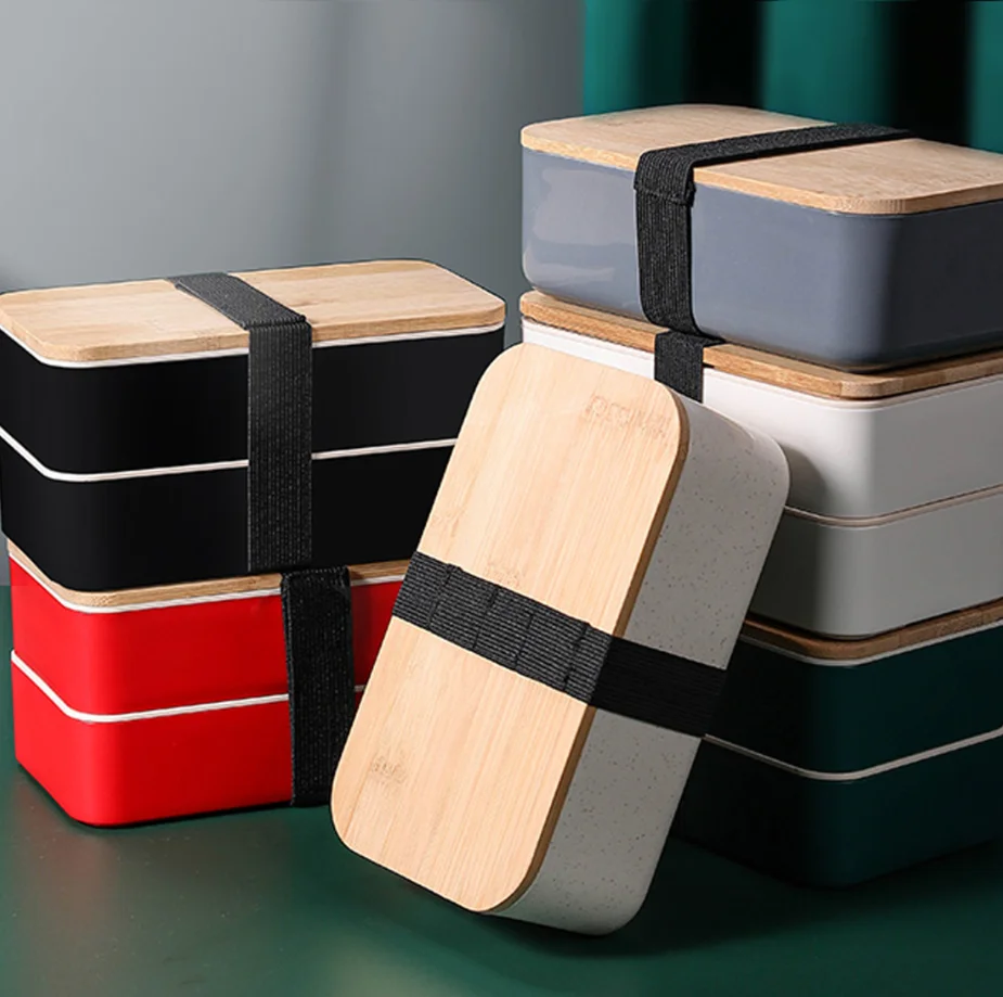Экологически чистые портативные Ланч боксы из бамбукового волокна для детей и взрослых