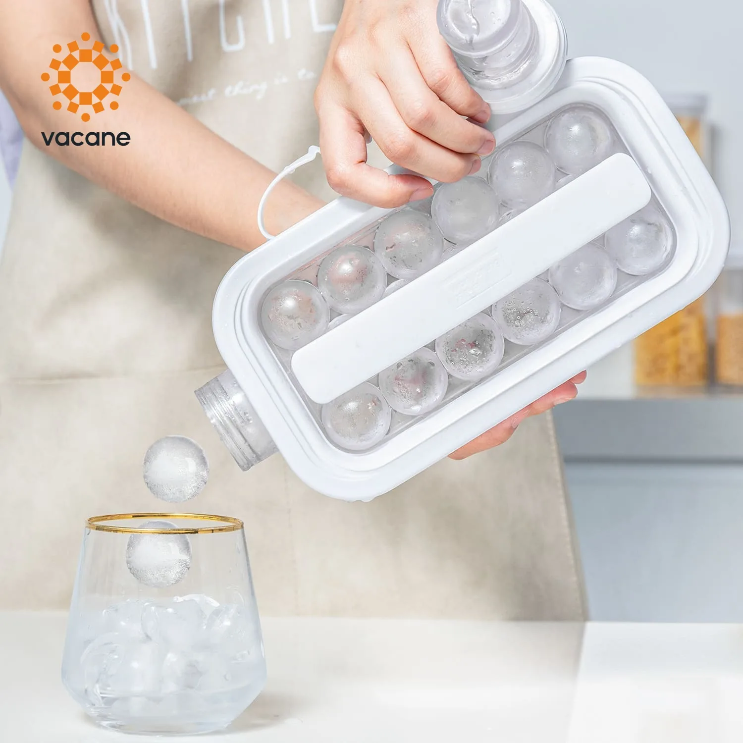 Vacane Горячее предложение 2 в 1 портативный DIY Герметичная Кружка без добавления бисфенола А поп кубика льда пресс-формы для холодильника льда мяч чайник бутылка с крышкой