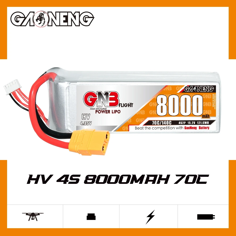 GNB GAONENG LiHV 8000 мАч 4S 15 2 В 70C 140C XT90 RC LiPo батарея для автомобиля FPV Дрон лодка мягкая упаковка