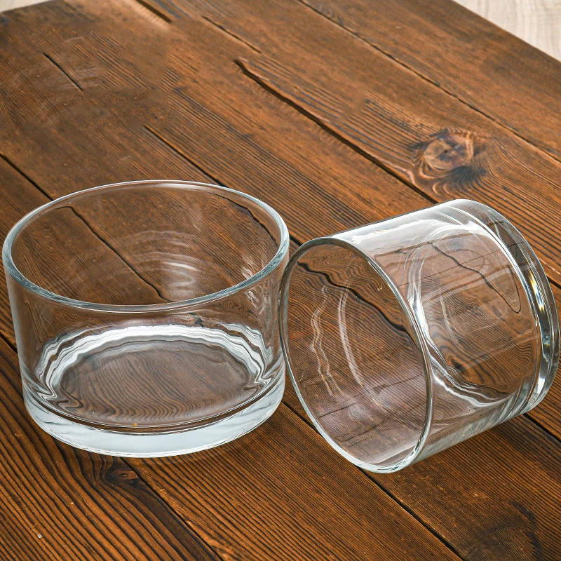 Custom Empty Containers Round Glass Candle Jars Reusable High Quality Matte Transparent Candles Jars