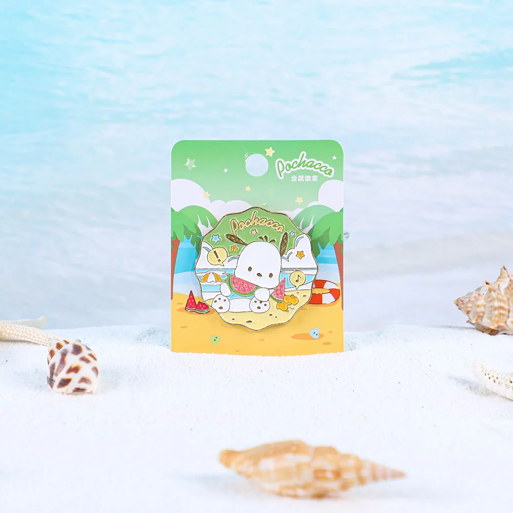 YE511 Genuine kawaii Anime metal brooch cute Kuromi Melody badge cartoon Pochacco enamel pin