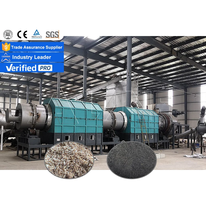 LANE Wood Carbonizing Pyrolysis Furnace Horizontal Biochar Making Machine Charcoal Carbonization Carbon Production Line