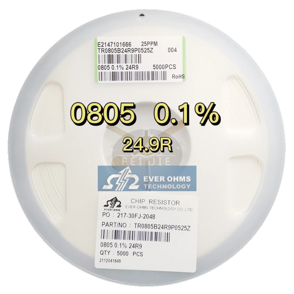 Тонкопленочный прецизионный резистор 0805-24.9R 0.1% 25PPM TR0805B24R9P0525Z