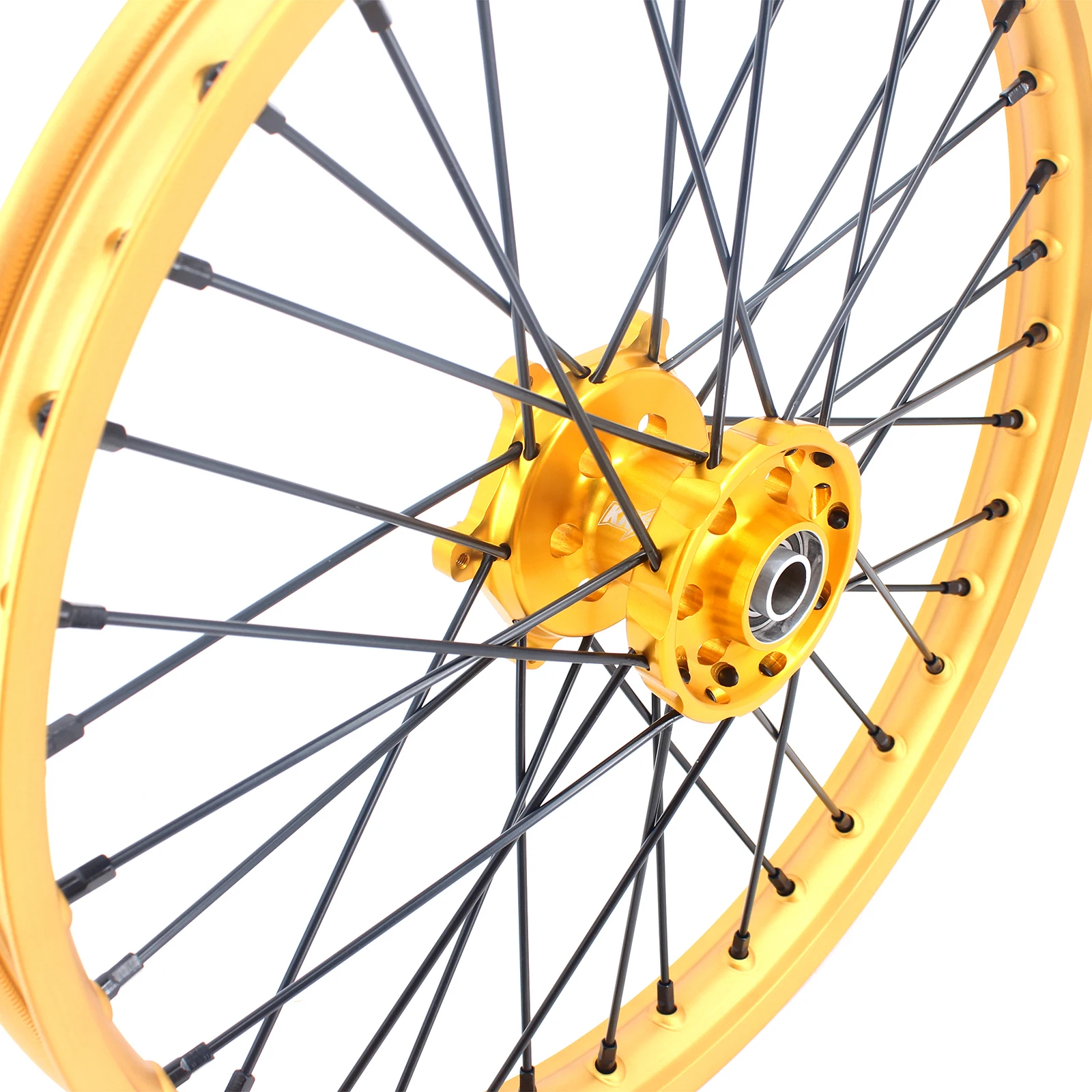 KKE Motocross Birt Bike Wheels Rims Set fit SUZUKI RM125 RM250 1996-2008 Gold Hub with GLM rims Black Spoke and Nipples