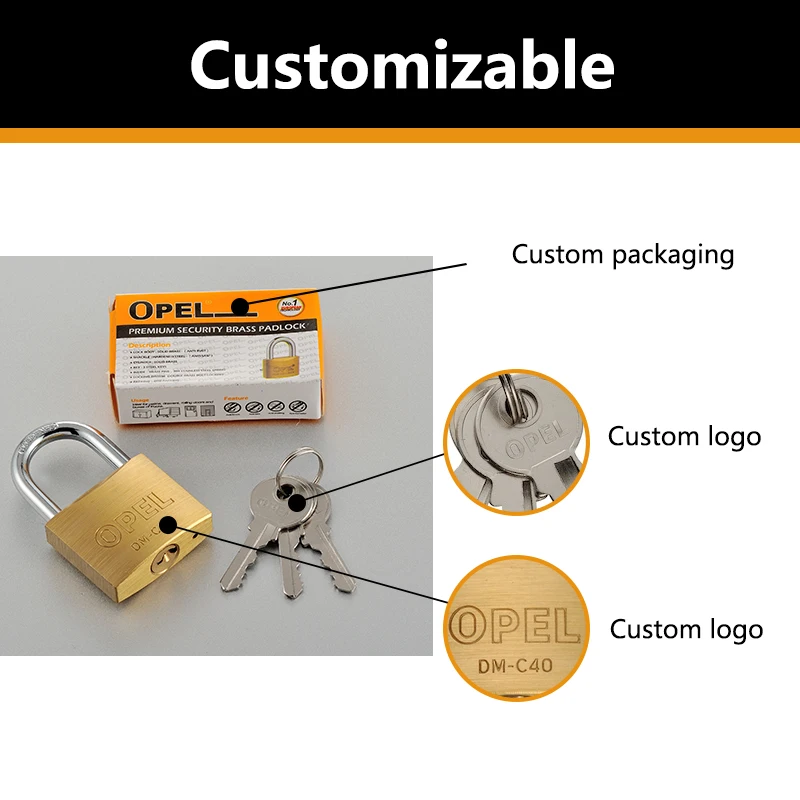 Fine Workmanship Waterproof Armoured Rectangle Long Shackle Brass Padlock with low price