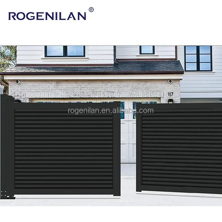 Modern Design Aluminum Horizontal Automatic Opening Outdoor Swinging Sliding Residential House Gates System