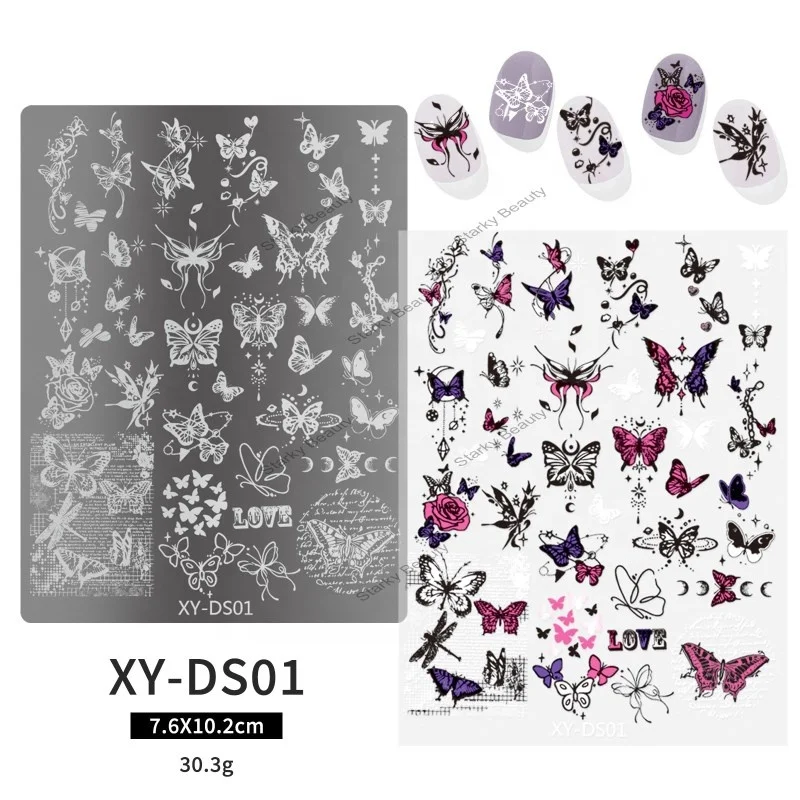 high end custom Nail Stamping Plate Metal Heat Transfer Printing Designs Nail Art Stencil Template Nail Image Plate