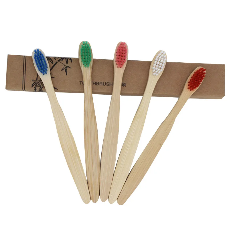 
Natural Bamboo Toothbrush Custom Logo Print Toothbrush Personalized Charcoal Bristle Ergonomic Kids Bamboo Toothbrush 