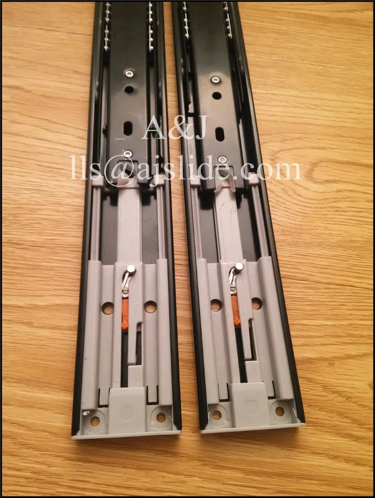 45mm buffer metal auto close ball bearing drawer slides rail push open drawer slides