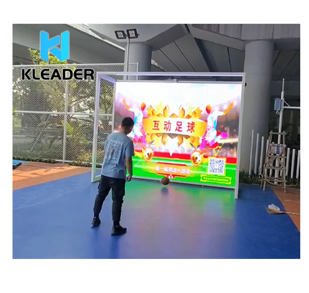 Interactive Games Football goal Trainer Kinect Sports Dribbleup Football Game Floor Projection AR Interactive Soccer Simulator