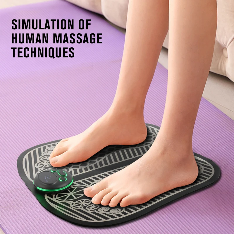 EMS Foot Electric Pulse Massage Pad Blood Relaxing Muscle Stimulator for Muscle Relaxation and Stress Relief