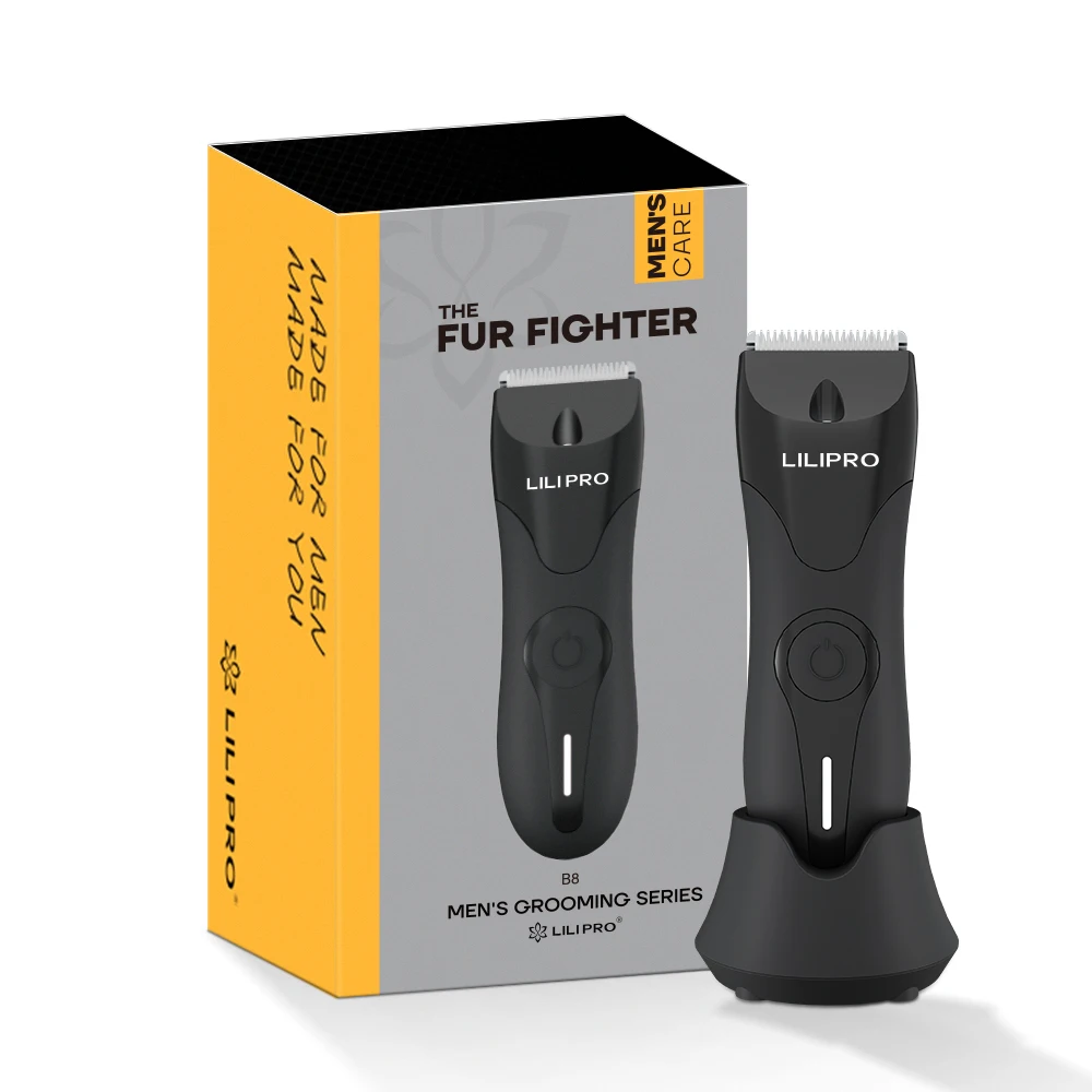 LILIPRO B8 Balls Trimmer Groin with 3 Trimming Combs Pubic Hair Trimmer with Replaceable Ceramic Blade Men Trimmer