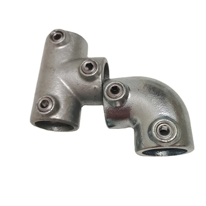 Galvanized and black malleable iron steel elbow pipe flange key clamp structural fittings Playground Fence