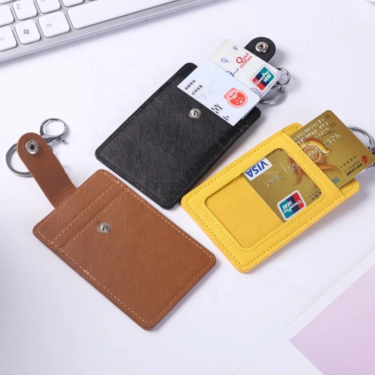 PU card holder with keychain