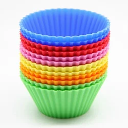 Youngs YS-DGM200 hot selling Reusable Silicone Baking Cups Muffin Liners Pack of 12 Multicolor silicone cupcake mold set