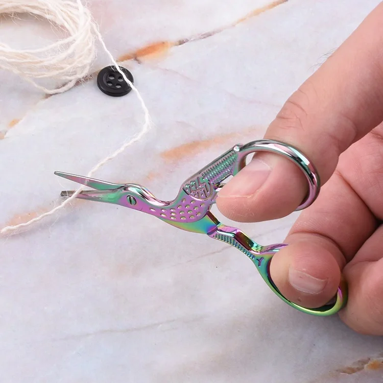 Golden plated small bird shape embroidery scissors