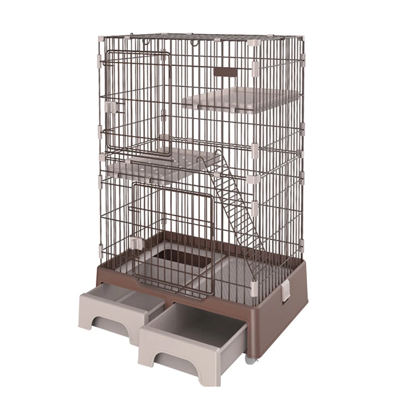 Wholesale durable detachable exercise anti-rust heavy duty metal black houses extra large big cat cage