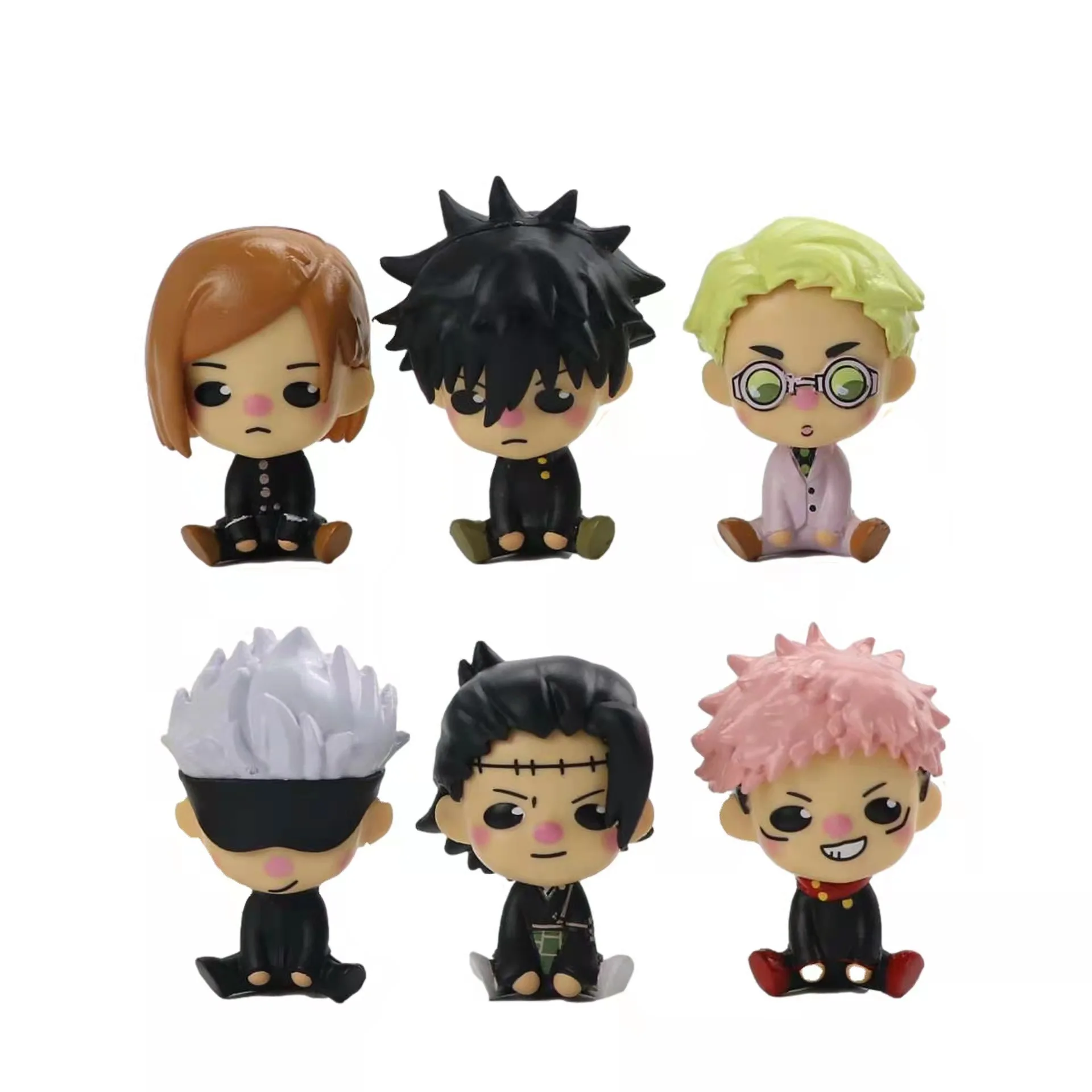 Wholesale newest 6 figures in one custom pvc anime figure toys jujutsu kaisen action figures for gift