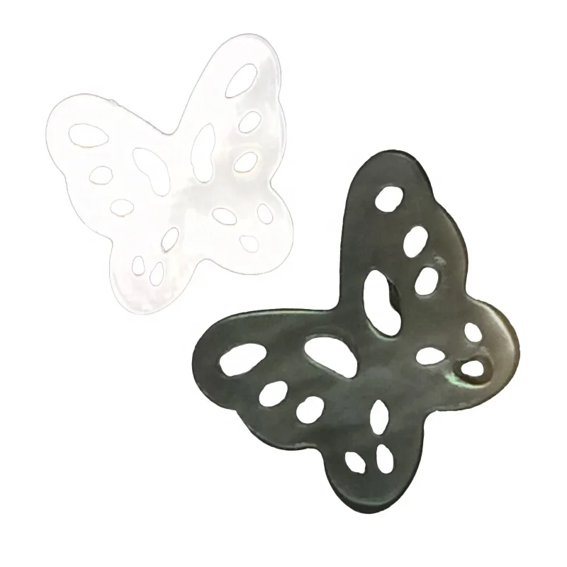 Natural pearl shells hollow out carving shell butterfly shape exquisite jewelry materials