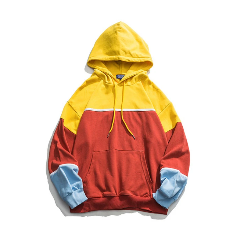 
Модный Цветной пуловер с капюшоном для мужчин 