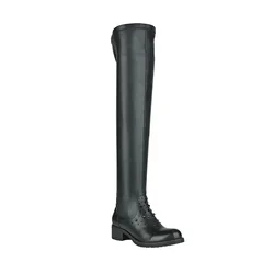 custom oem black russian winter over the knee women leather boots