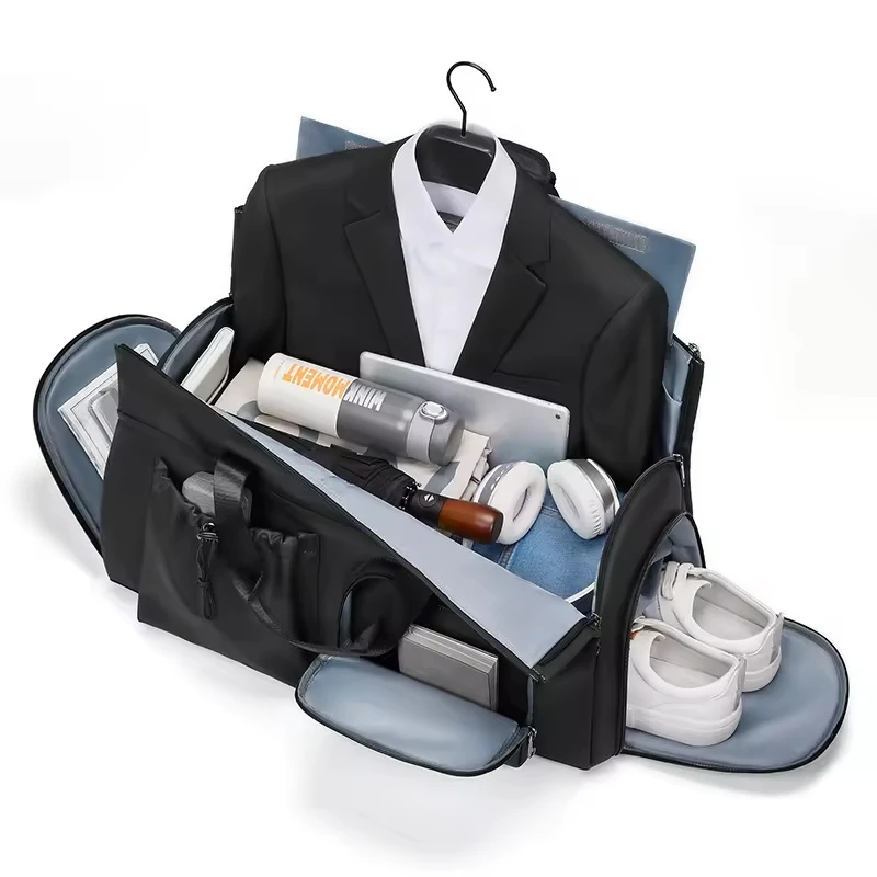 leather Duffel High Quality boarding large capacity travel bag gym bag folding backpack travel garment duffle bag