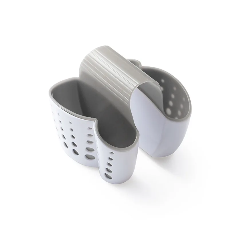 Hot Sale Double Slot Kitchen Sink Draining Basket Plastic Sink Caddy Strainer